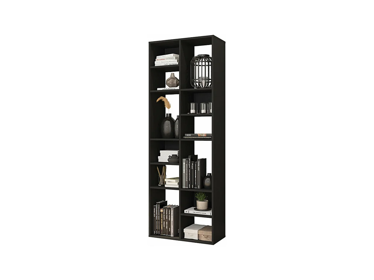 Rayonnage Noir 12 Niches Horizontal ou Vertical L 67.9 H 176.4 P 29.8 cm