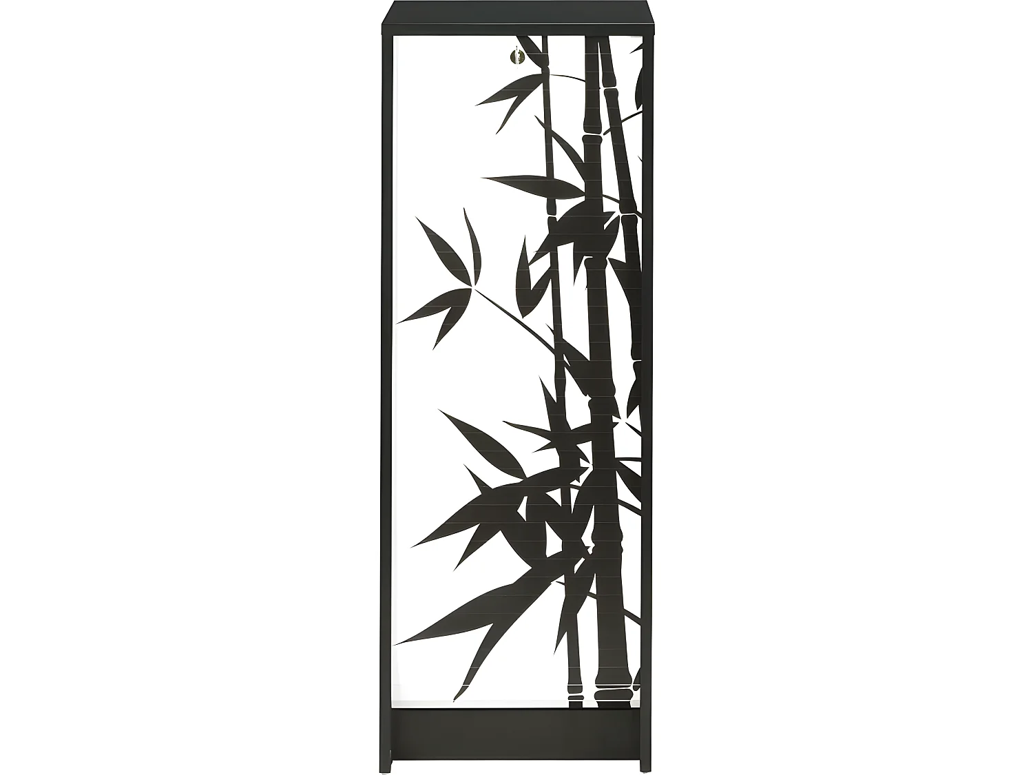 Classeur à Rideau Noir 5 Etagères Serrure L 37.8 H 103.8 P 38.4 cm - Coloris: Bambous 912