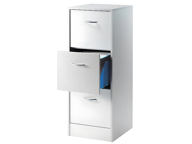 Classeur 3 Tiroirs Pour 75 Dossiers Suspendus 41,4 x 108,4 x 44 cm - Coloris: Aluminium