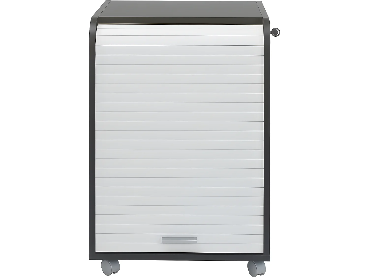 Caisson de Bureau Noir Bicolore à rideau - Coloris: Blanc