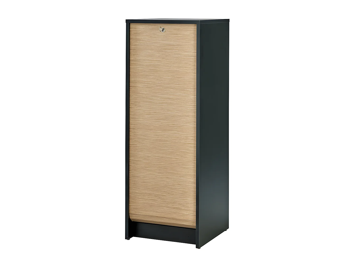 Classeur à Rideau Noir Bicolore 104 cm - Coloris: Chêne Naturel