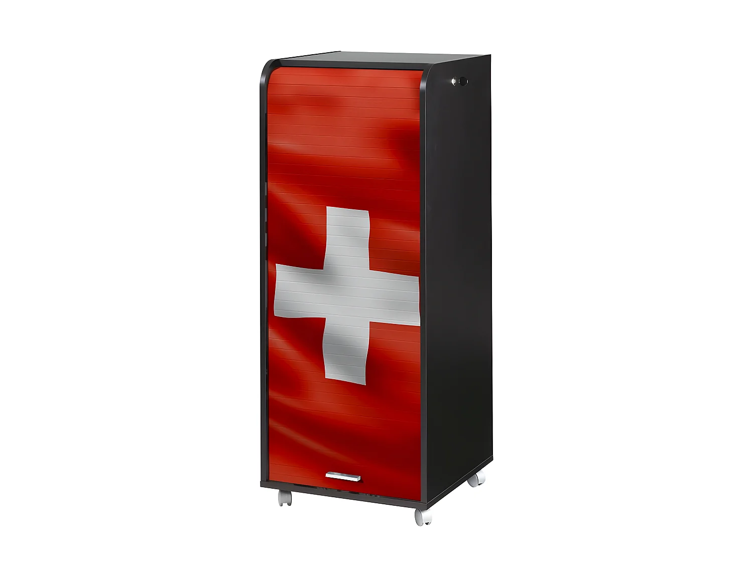 Caisson de Bureau Mobile Noir 108 cm - Coloris: Drapeau Suisse 650