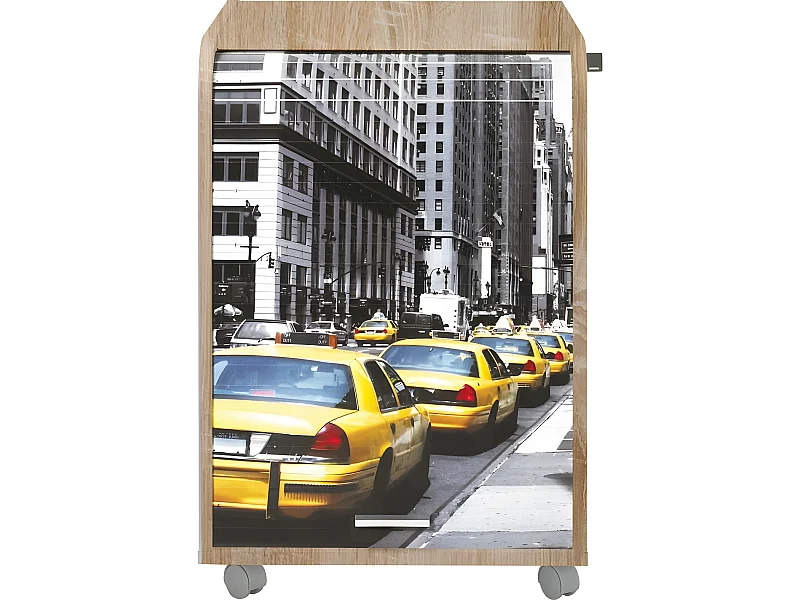 Caisson de Bureau Chêne Naturel - Coloris: Taxis Jaunes 503