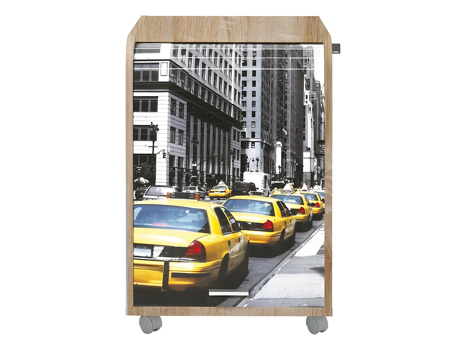 Caisson de Bureau Chêne Naturel - Coloris: Taxis Jaunes 503