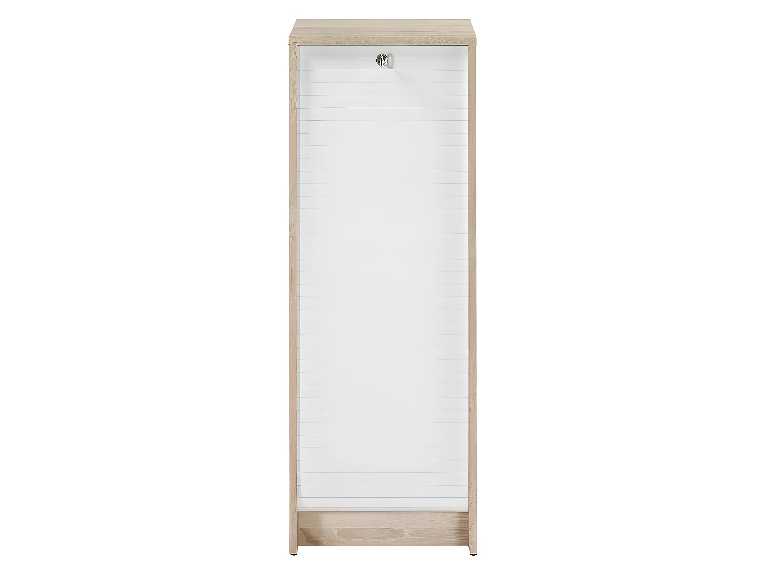 Classeur à Rideau Chêne Rideau Noir ou Blanc 5 Niches L 37.8 H 103.8 P 38.4 cm - Coloris: Blanc