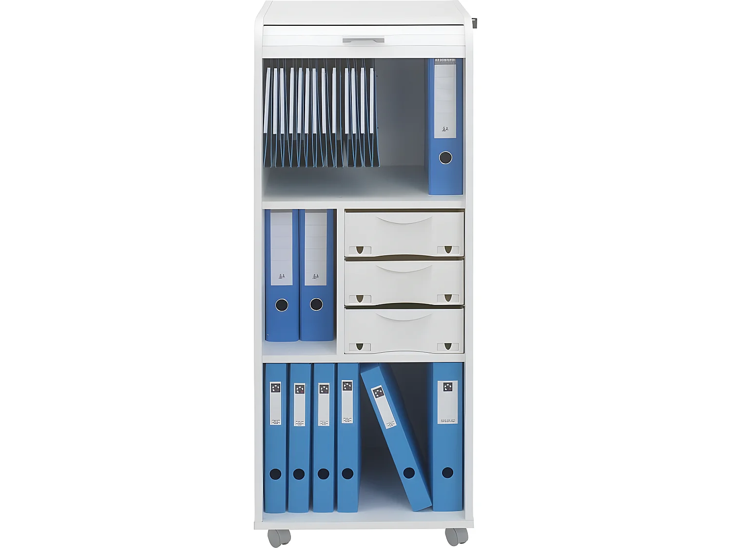 Caisson de Bureau Blanc à Roulettes 108 cm - Coloris: Blanc