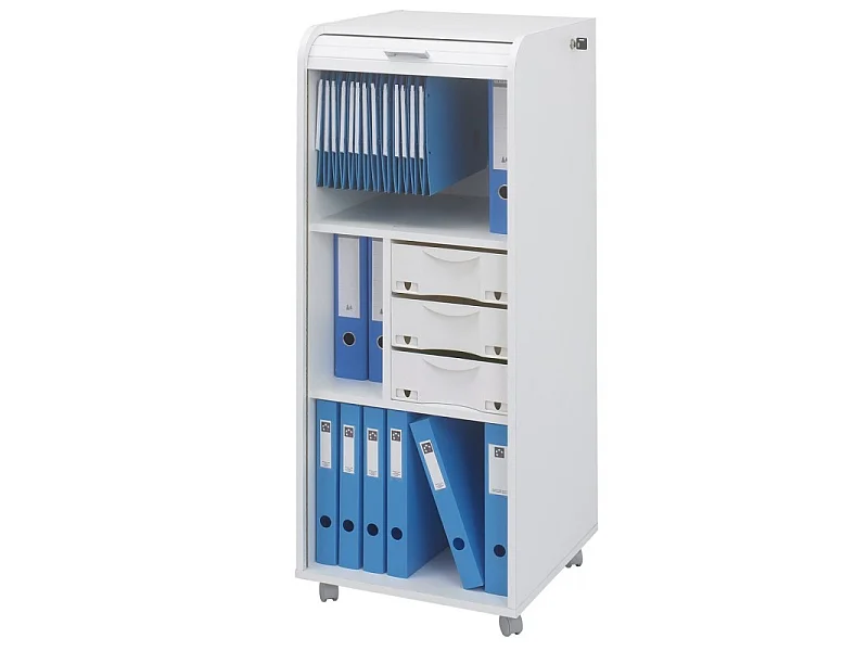 Caisson de Bureau Blanc à Roulettes 108 cm - Coloris: Blanc
