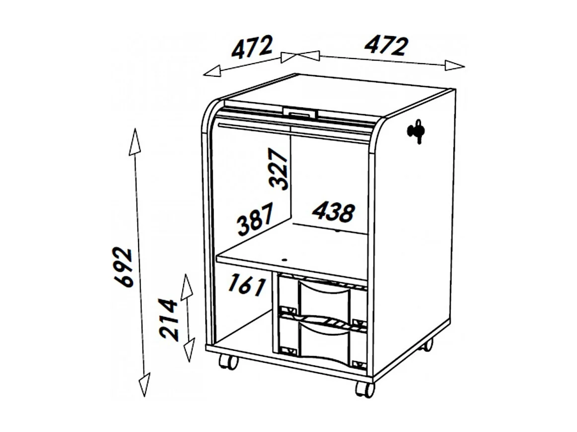 Caisson de Bureau Chêne Naturel - Coloris: Chêne Naturel