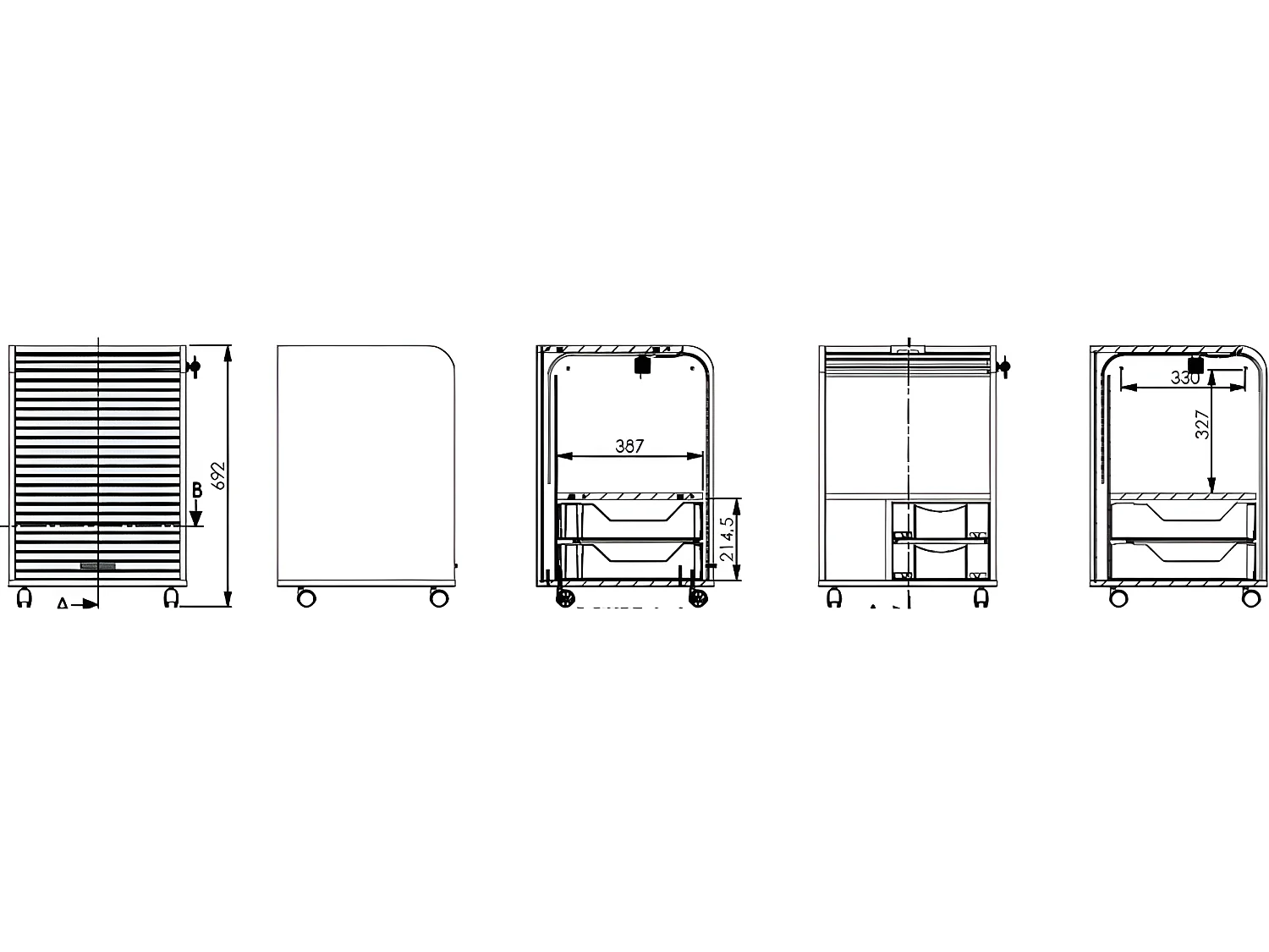 Caisson de Bureau Blanc 2 Tiroirs - Coloris: Blanc