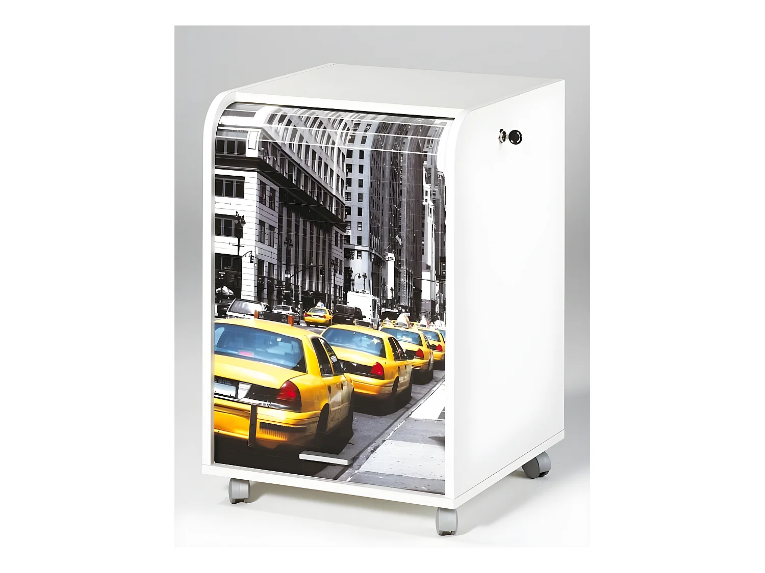 Caisson de Bureau Blanc 2 Tiroirs - Coloris: Taxis Jaunes 503
