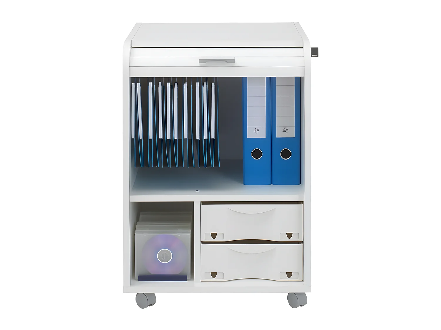 Caisson de Bureau Blanc 2 Tiroirs - Coloris: Taxis Jaunes 503