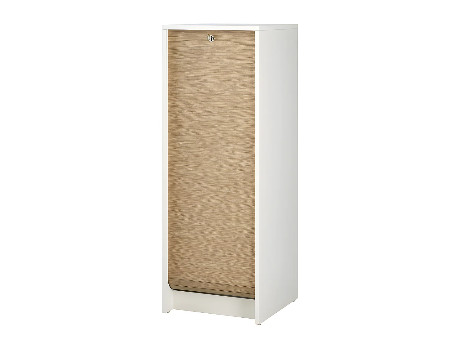 Classeur à Rideau Blanc Rideau Chêne ou Noir 5 Niches 37,8 x 103,8 x 38,4 cm - Coloris: Chêne Naturel