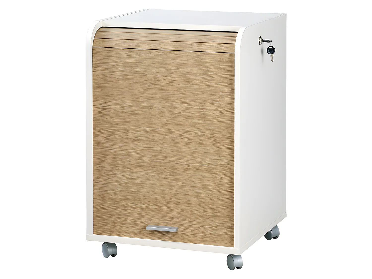 Caisson de Bureau Blanc Bicolore - Coloris: Chêne Naturel