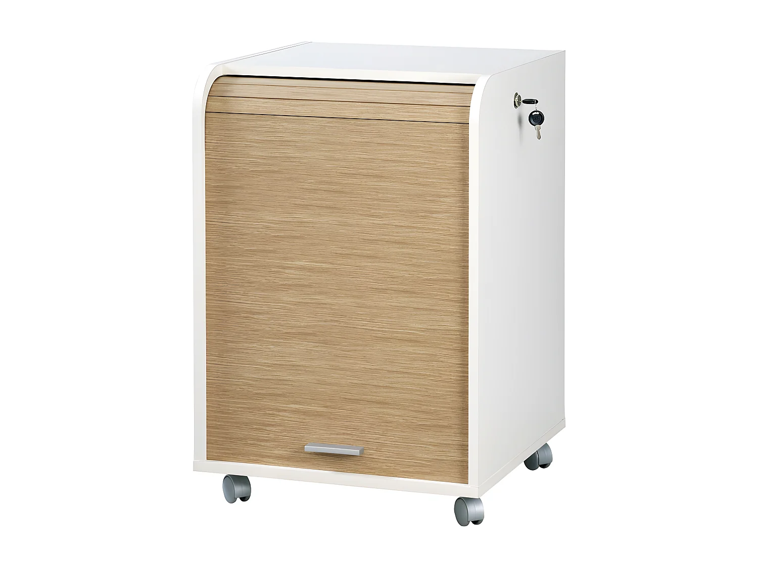 Caisson de Bureau Blanc Bicolore - Coloris: Chêne Naturel