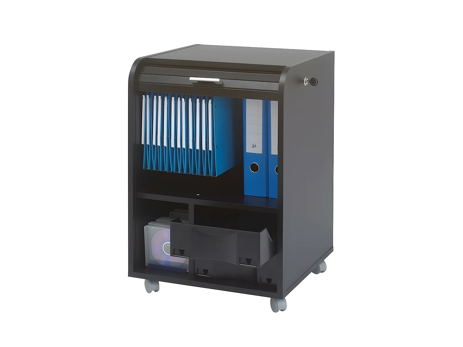 Caisson de Bureau Noir Sur Roulettes - Coloris: Noir