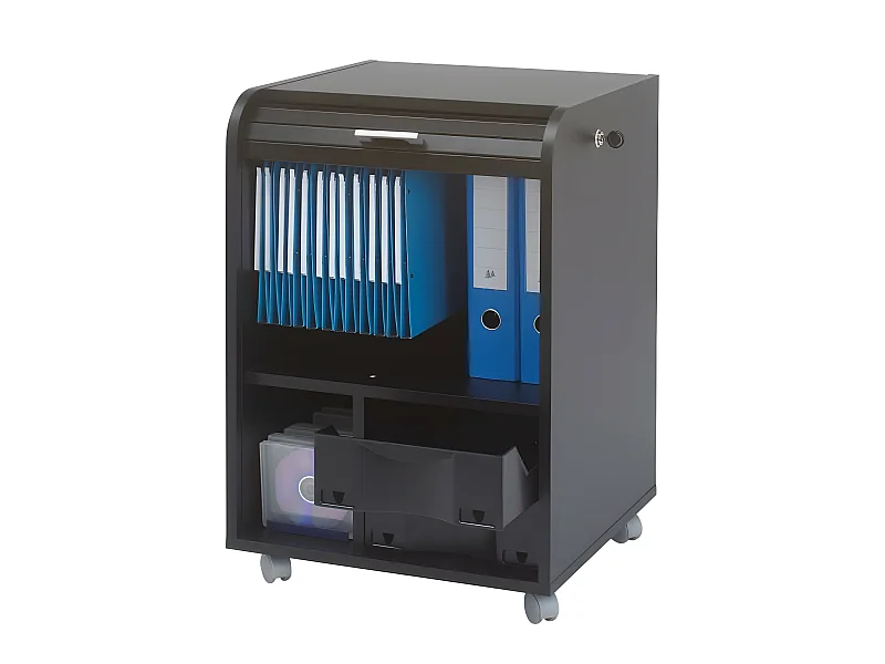 Caisson de Bureau Noir Sur Roulettes - Coloris: Noir