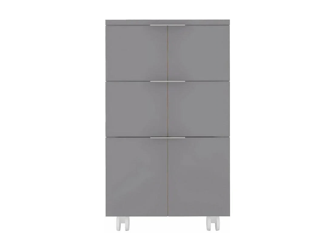 Caisson Roulant 3 Tiroirs Gris Mat 4 Roulettes L 36 H 64 P 36 cm