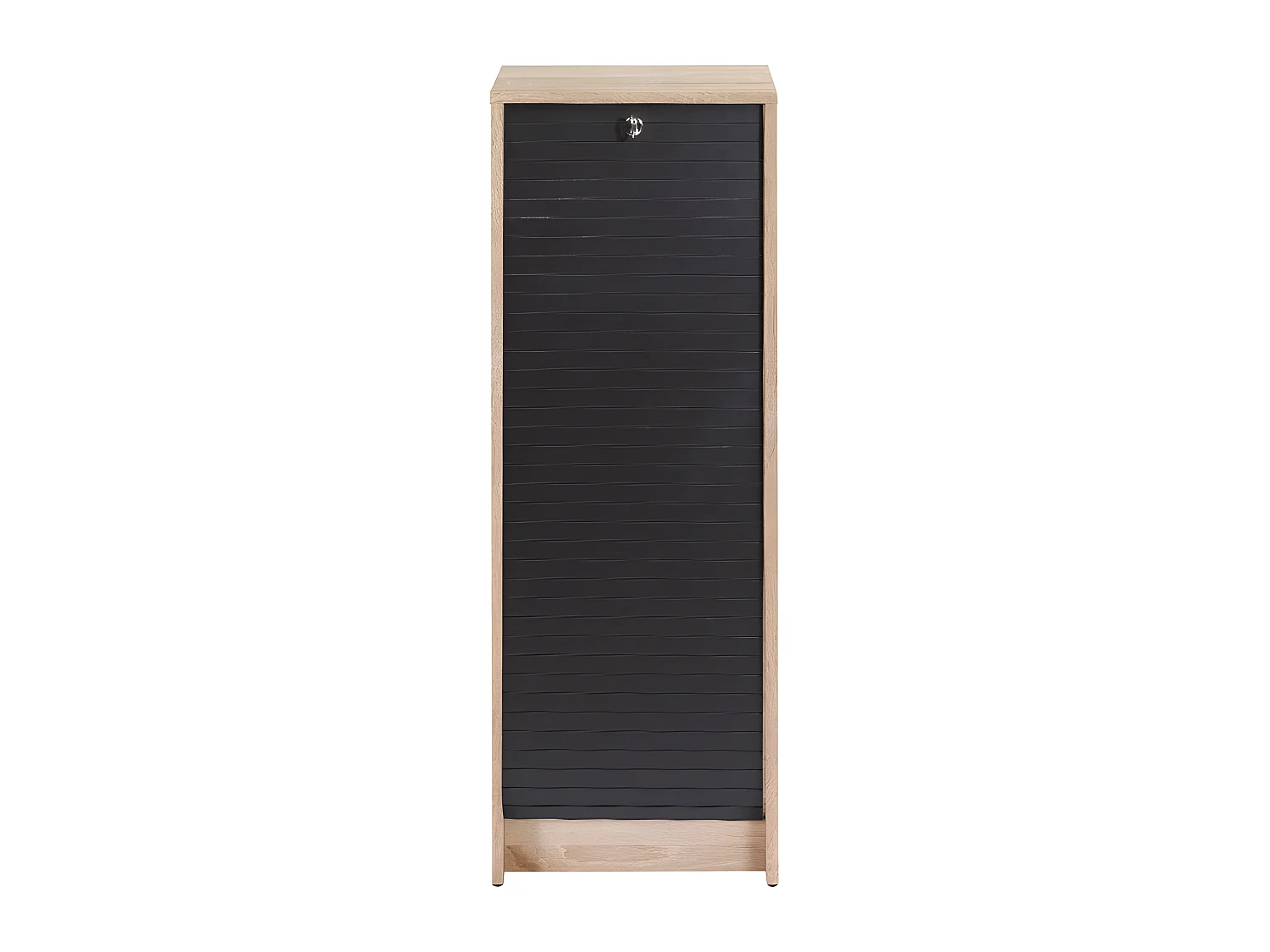 Classeur à Rideau Chêne Rideau Noir ou Blanc 5 Niches L 37.8 H 103.8 P 38.4 cm - Coloris: Noir