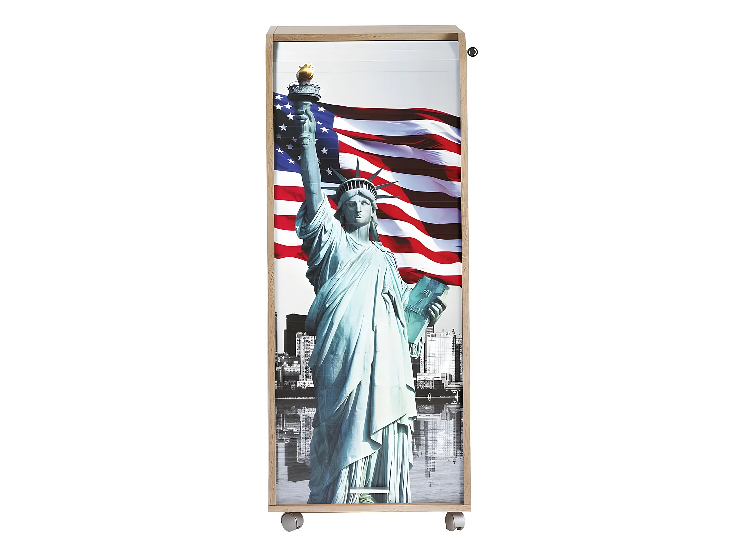 Caisson de Bureau Chêne 3 Tiroirs 3 Niches Mobile Serrure 47,2 x 107,6 x 47 cm - Coloris: Liberté 505