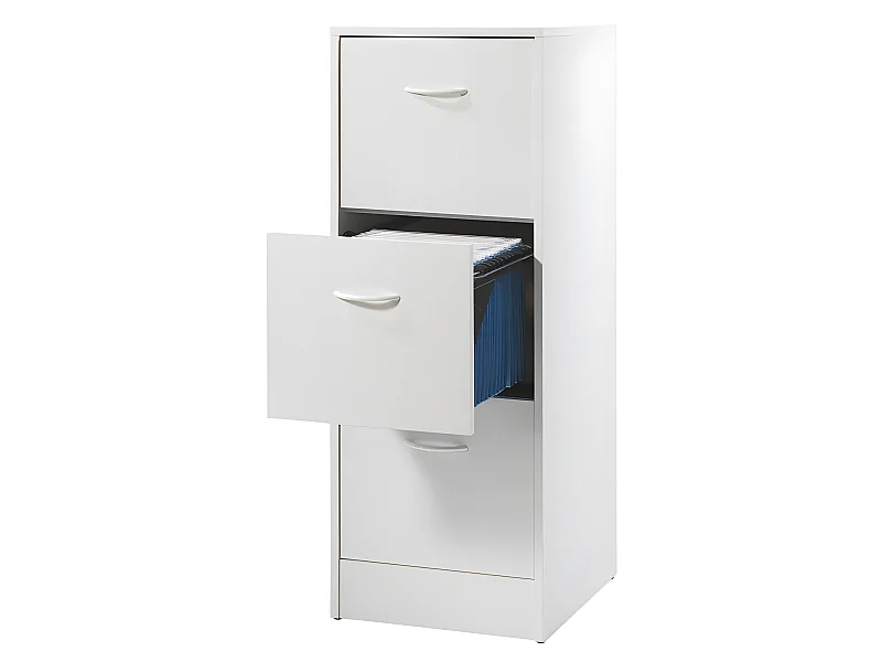 Classeur 3 Tiroirs Pour 75 Dossiers Suspendus 41,4 x 108,4 x 44 cm - Coloris: Blanc