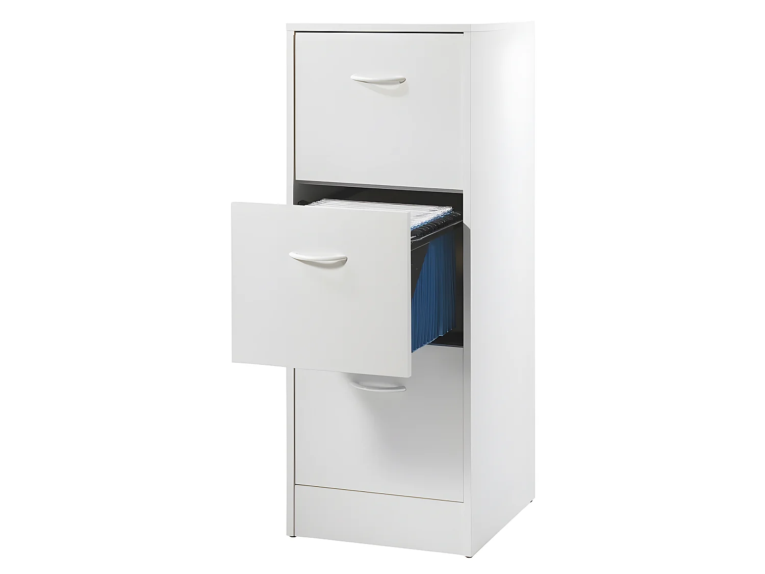 Classeur 3 Tiroirs Pour 75 Dossiers Suspendus 41,4 x 108,4 x 44 cm - Coloris: Blanc