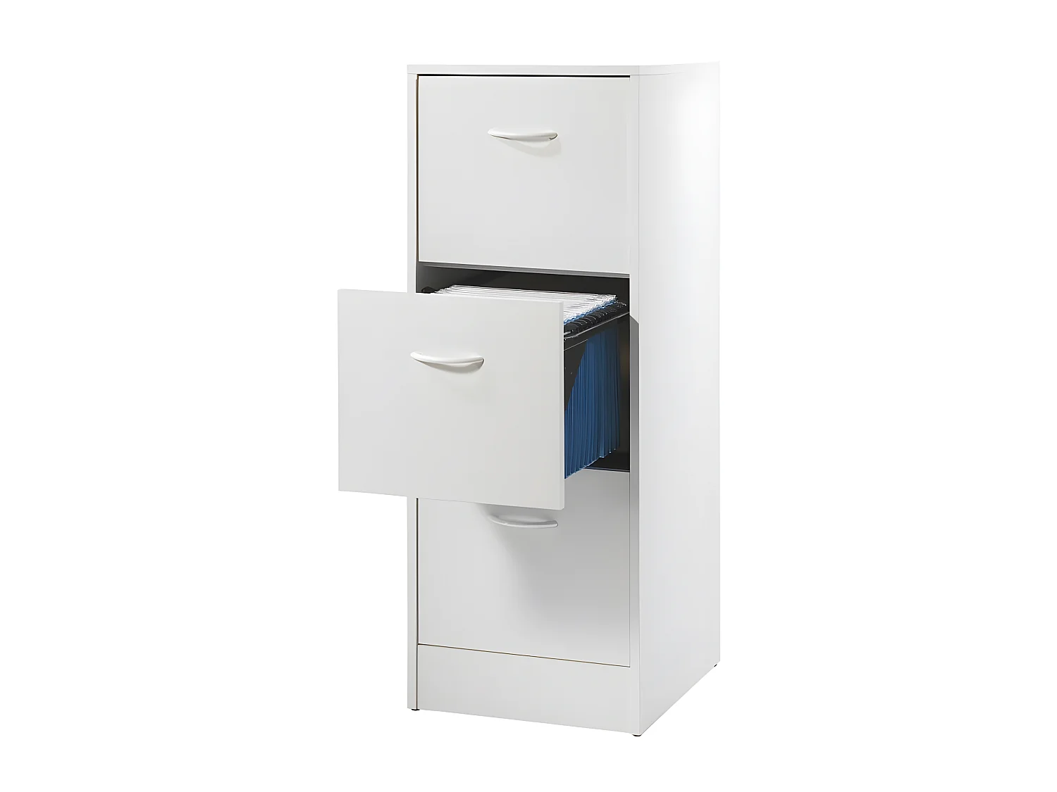 Classeur 3 Tiroirs Pour 75 Dossiers Suspendus 41,4 x 108,4 x 44 cm - Coloris: Blanc