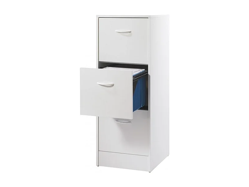 Classeur 3 Tiroirs Pour 75 Dossiers Suspendus 41,4 x 108,4 x 44 cm - Coloris: Blanc