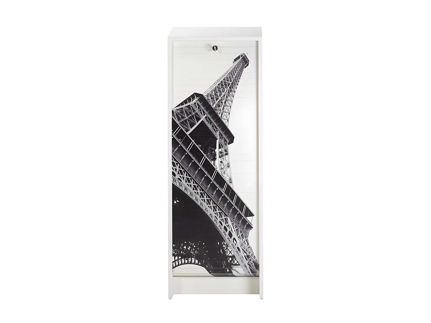Classeur à Rideau Blanc 5 Niches Serrure 37,8 x 103,8 x 38,4 cm - Coloris: Tour Eiffel 750 751