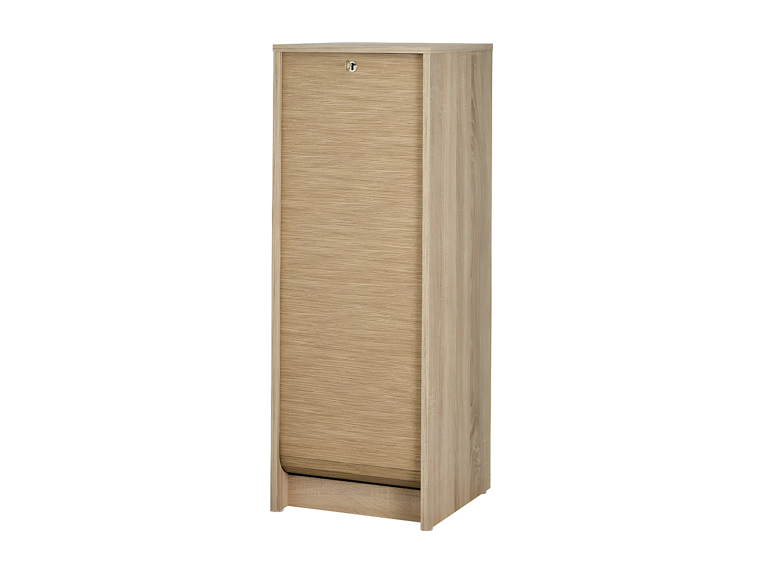 Classeur à Rideau Chêne 6 Niches L 37.8 H 103.8 P 38.4 cm - Coloris: Chêne Naturel