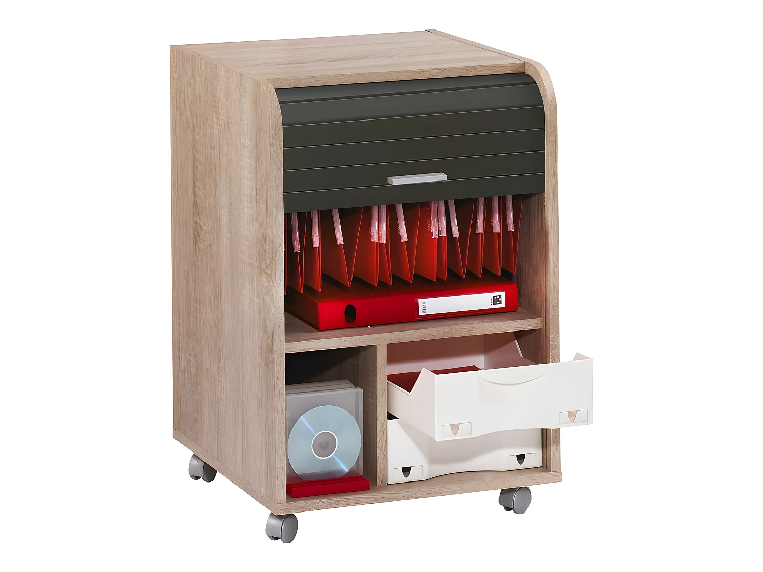 Caisson de Bureau Chêne Bicolore - Coloris: Noir