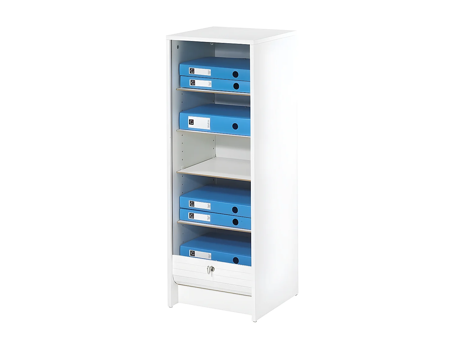 Classeur à Rideau Blanc 5 Niches Serrure 37,8 x 103,8 x 38,4 cm - Coloris: New York 500