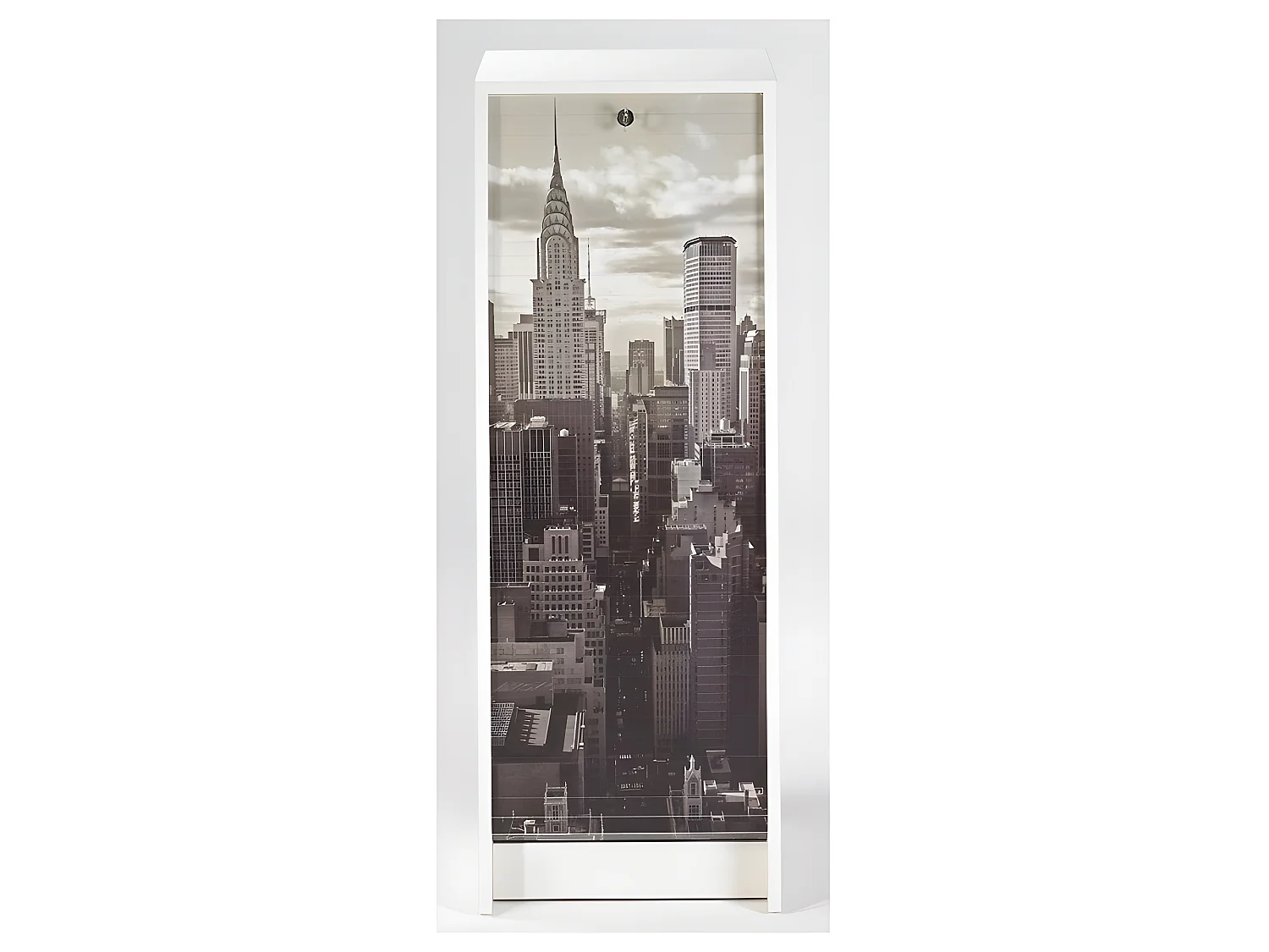 Classeur à Rideau Blanc 5 Niches Serrure 37,8 x 103,8 x 38,4 cm - Coloris: New York 500