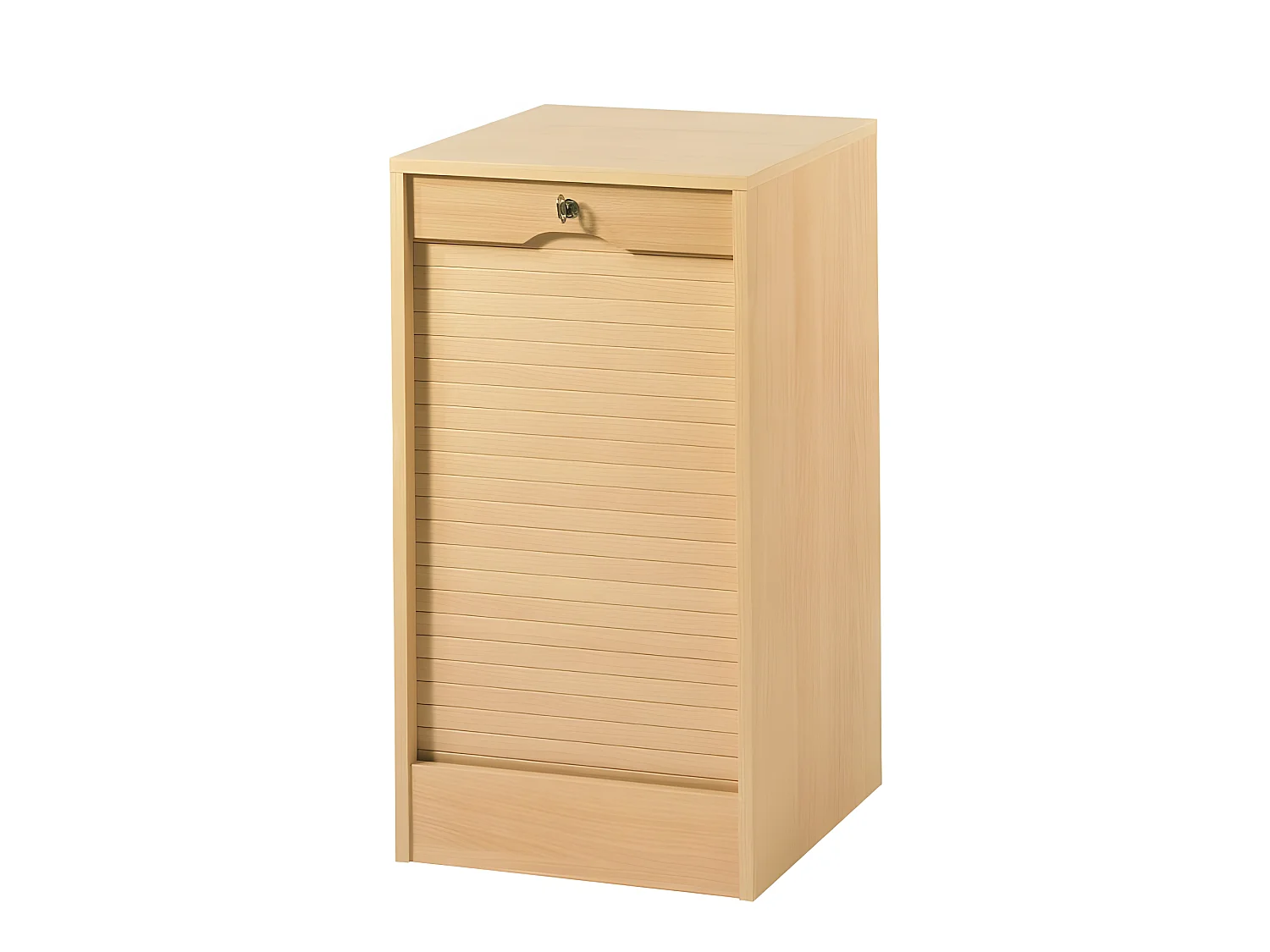 Classeur à Rideau 4 Etagères 1 Kit DS Serrure Larg 41,4 Haut 76 Prof 44 cm - Coloris: Hêtre