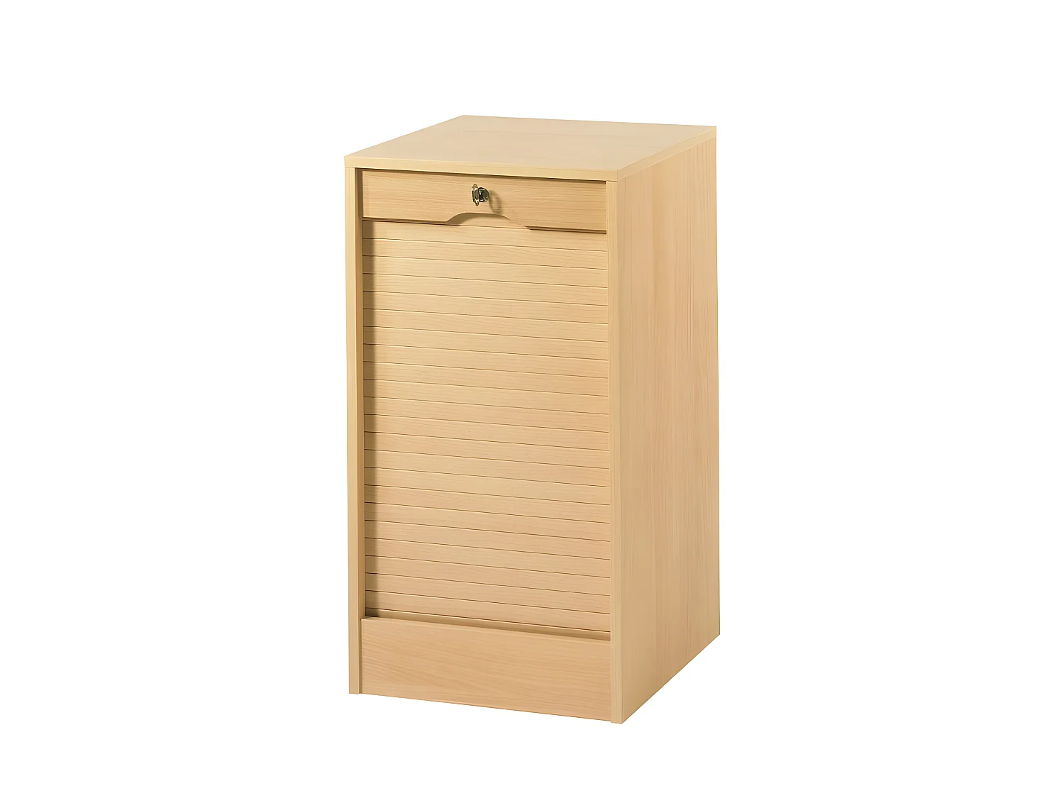 Classeur à Rideau 4 Etagères 1 Kit DS Serrure Larg 41,4 Haut 76 Prof 44 cm - Coloris: Hêtre