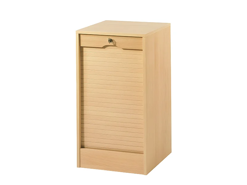 Classeur à Rideau 4 Etagères 1 Kit DS Serrure Larg 41,4 Haut 76 Prof 44 cm - Coloris: Hêtre