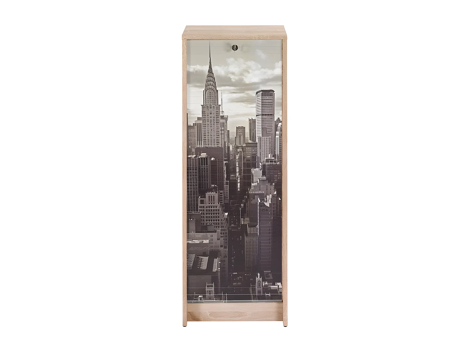 Classeur à Rideau Chêne 6 Niches L 37.8 H 103.8 P 38.4 cm - Coloris: New York 500