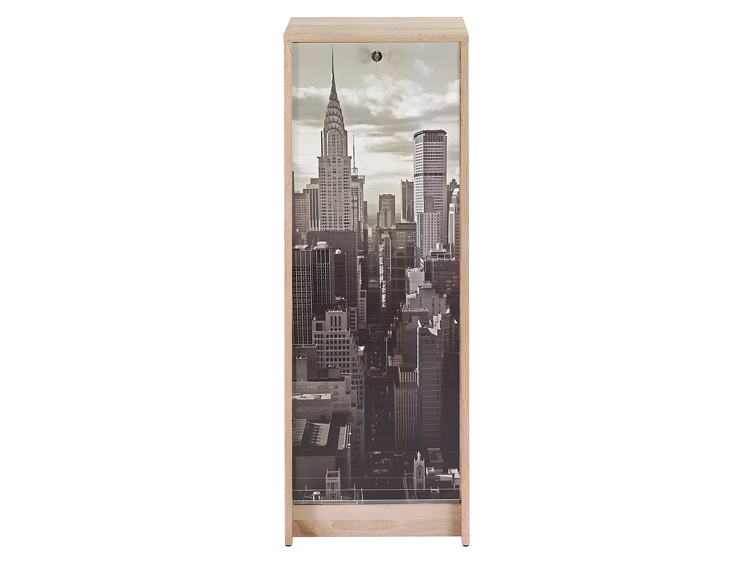 Classeur à Rideau Chêne 6 Niches L 37.8 H 103.8 P 38.4 cm - Coloris: New York 500
