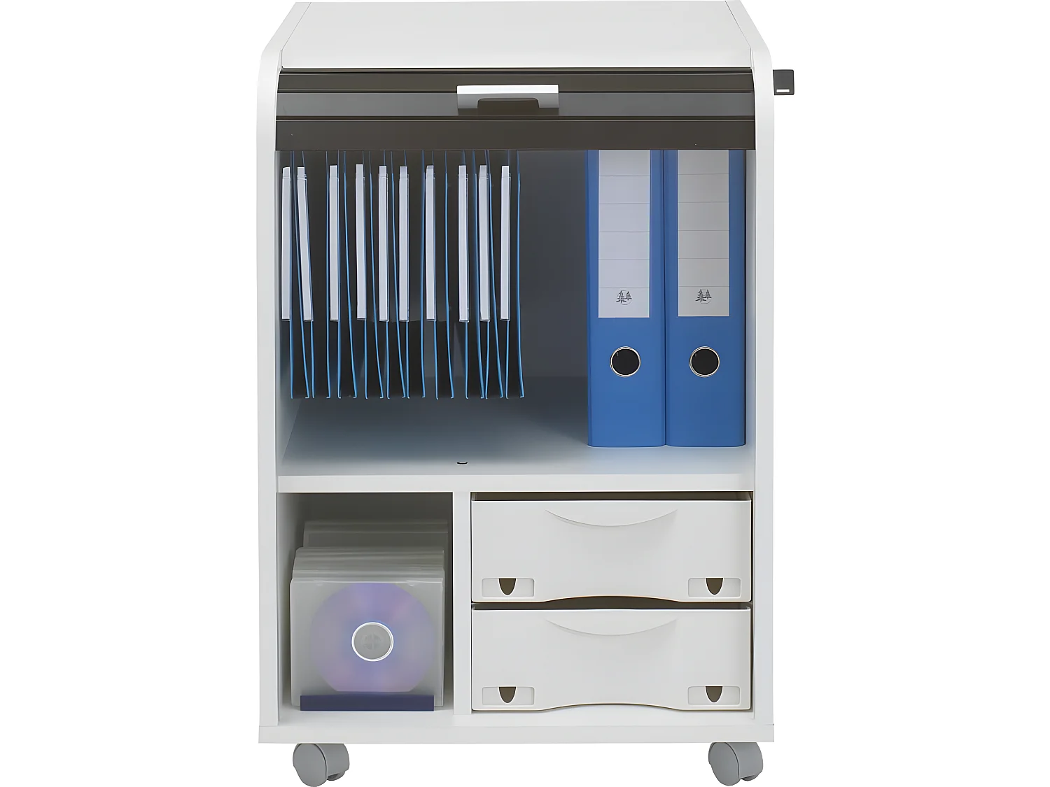 Caisson de Bureau Blanc Bicolore - Coloris: Noir
