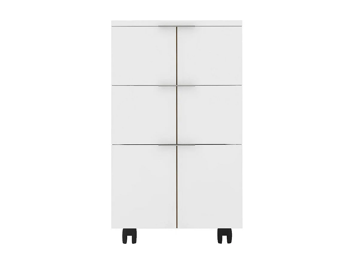 Caisson Roulant Multifonctions 3 Tiroirs Blanc Mat L 36 H 64 P 36 cm