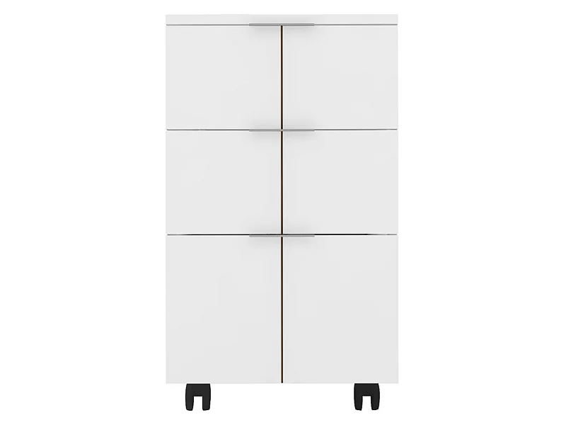 Caisson Roulant Multifonctions 3 Tiroirs Blanc Mat L 36 H 64 P 36 cm