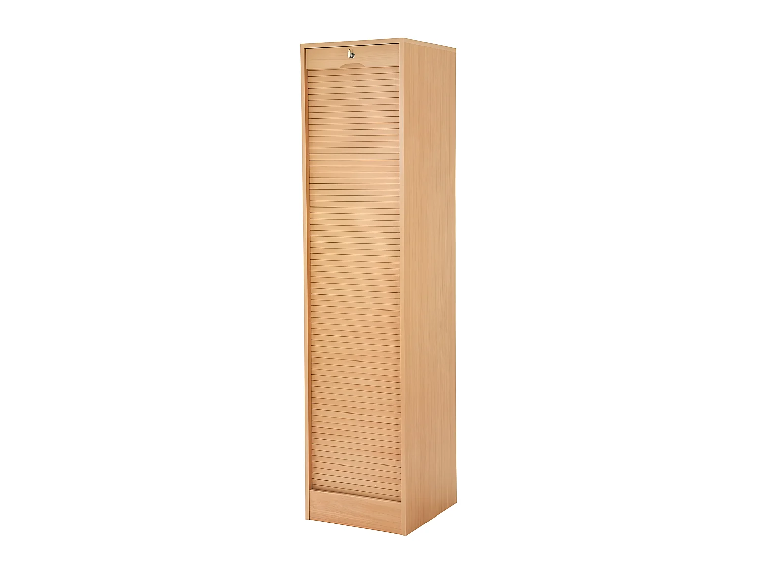 Classeur à Rideau Blanc ou Hêtre 10 Etagères 2 Kits DS L 41,4 H 172 P 44 cm - Coloris: Hêtre