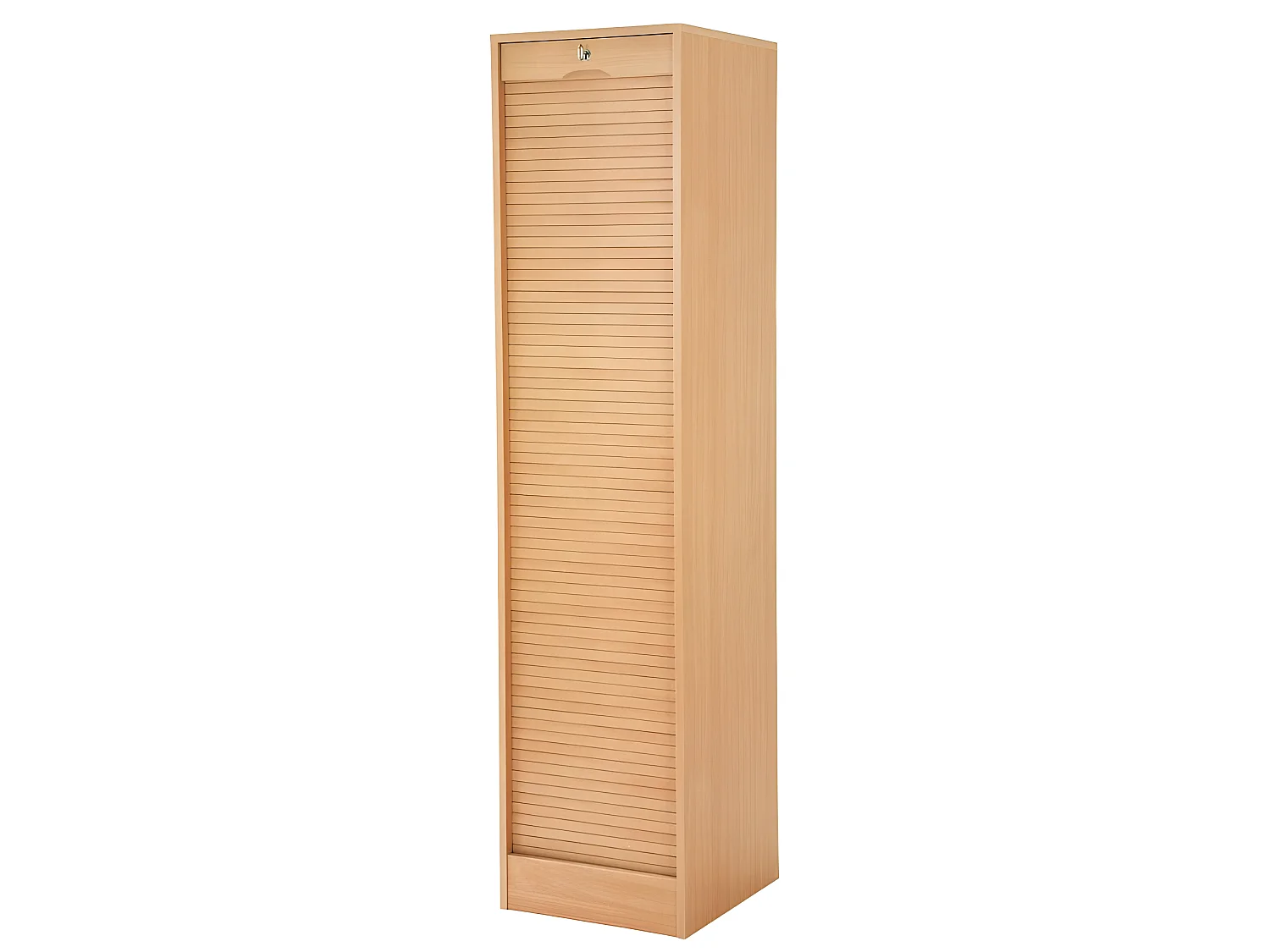 Classeur à Rideau Blanc ou Hêtre 10 Etagères 2 Kits DS L 41,4 H 172 P 44 cm - Coloris: Hêtre