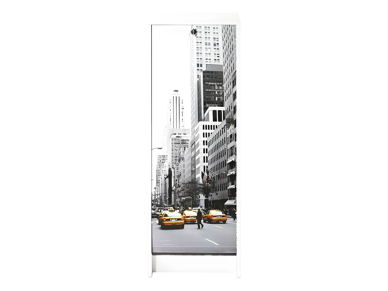 Classeur à Rideau Blanc 5 Niches Serrure 37,8 x 103,8 x 38,4 cm - Coloris: Scene New York 504