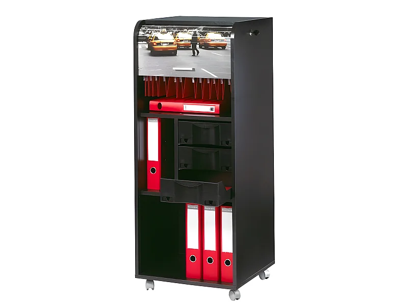 Caisson de Bureau Mobile Noir 108 cm - Coloris: New York 504