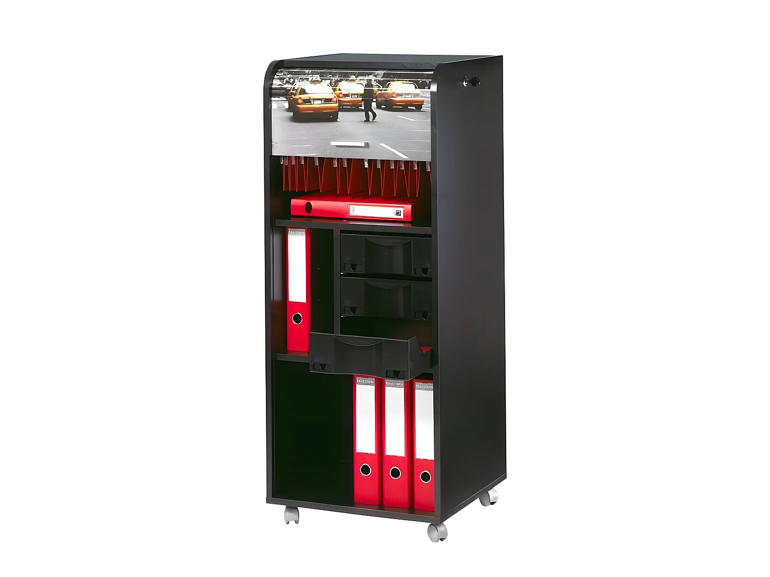 Caisson de Bureau Mobile Noir 108 cm - Coloris: New York 504