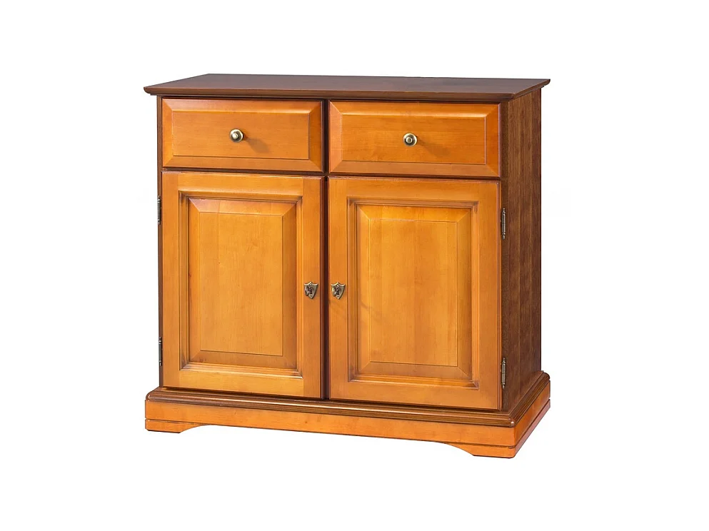Buffet 2 Portes 2 Tiroirs Merisier 2 Niches L 82.4 H 77.2 P 41 cm