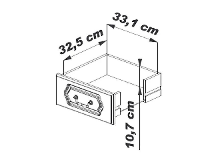 Bahut Chêne 2 Portes 2 Tiroirs 2 Niches L 82 H 77 P 41 cm
