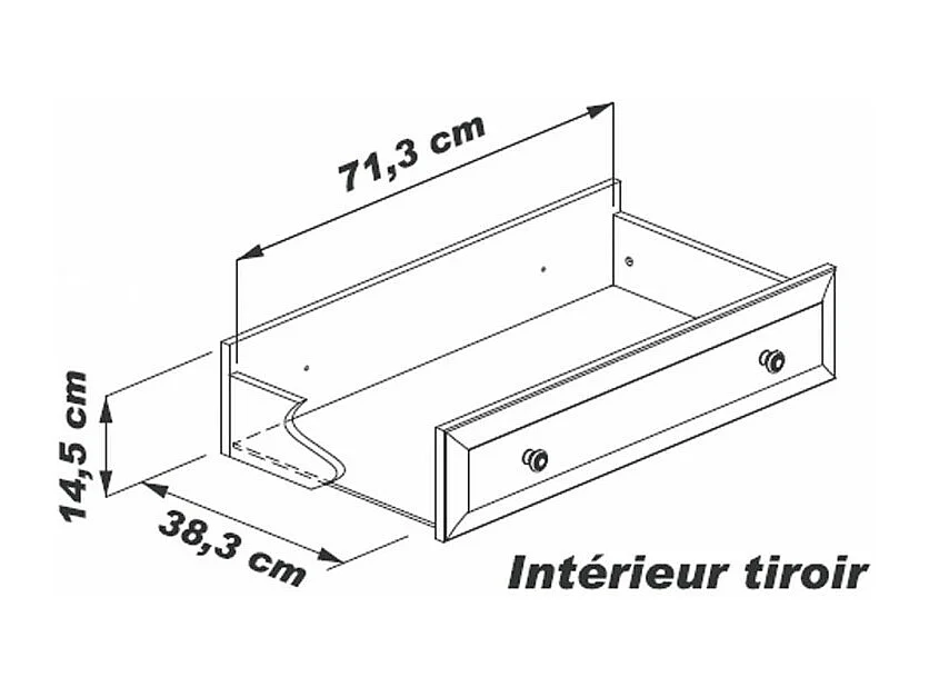 Table Basse Merisier 1 Tiroir 2 Faces Traversant 1 Niche L 82.4 H 41.6 P 46.5 cm