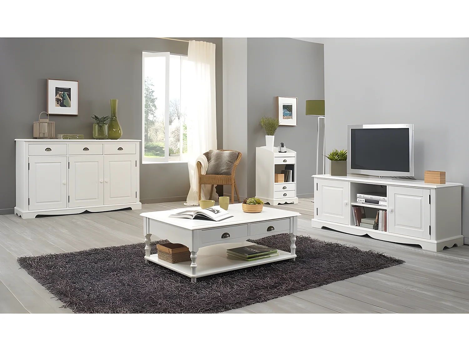 Meuble d’entrée Meuble Téléphone Blanc