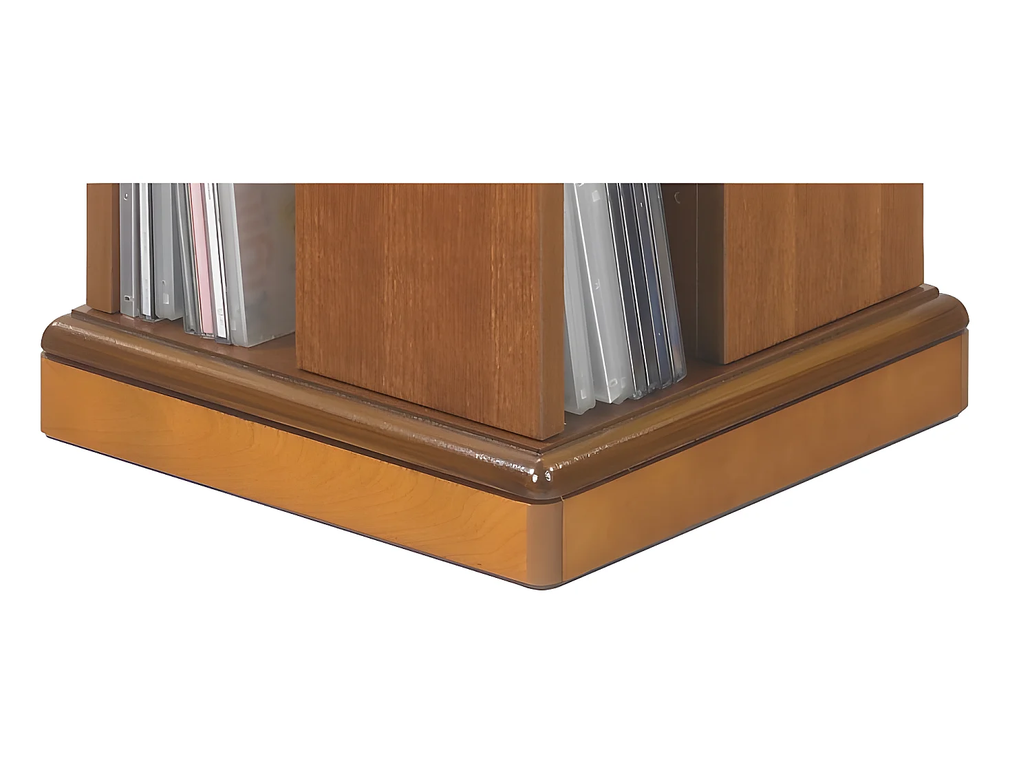 Tour CD DVD Pivotante Merisier 4 Faces 28 Etagères L 35 H 134.5 P 35 cm